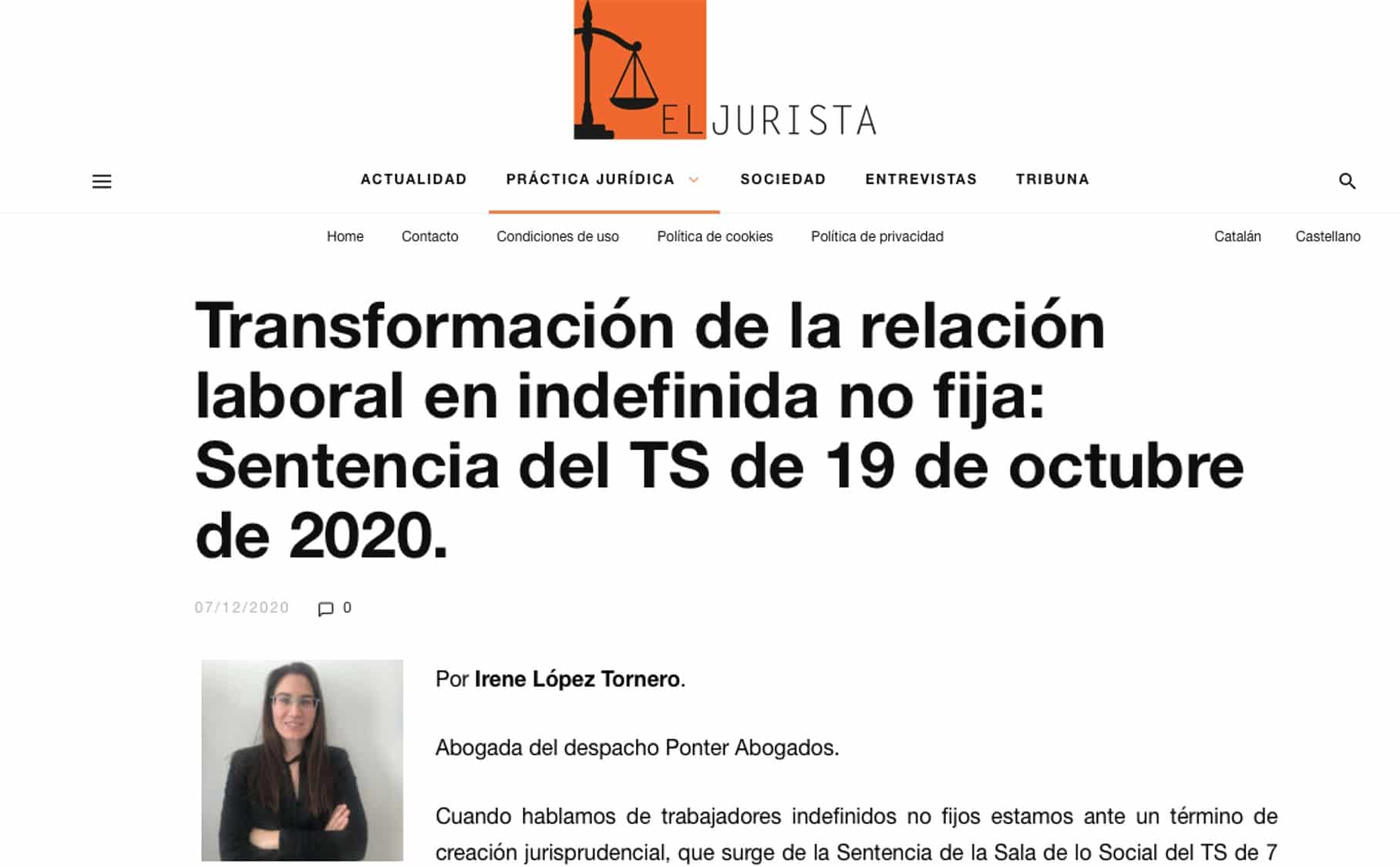 Ponter transformacion contrato laboral indefinido no fijo